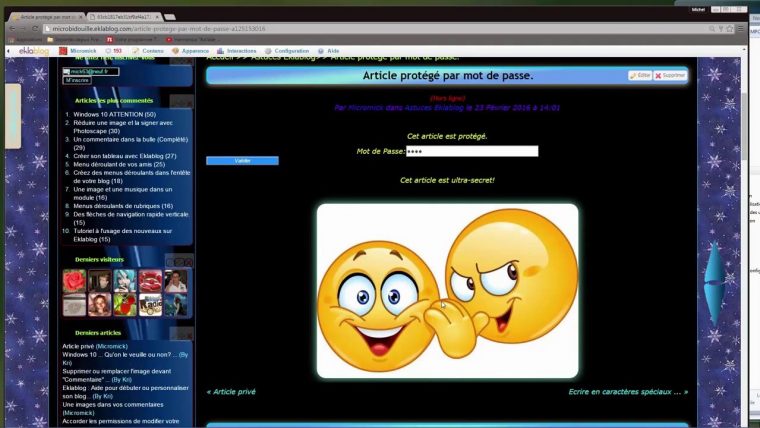 Eklablog Mot De Passe Sur Un Article intérieur Mot Fleché En Ligne