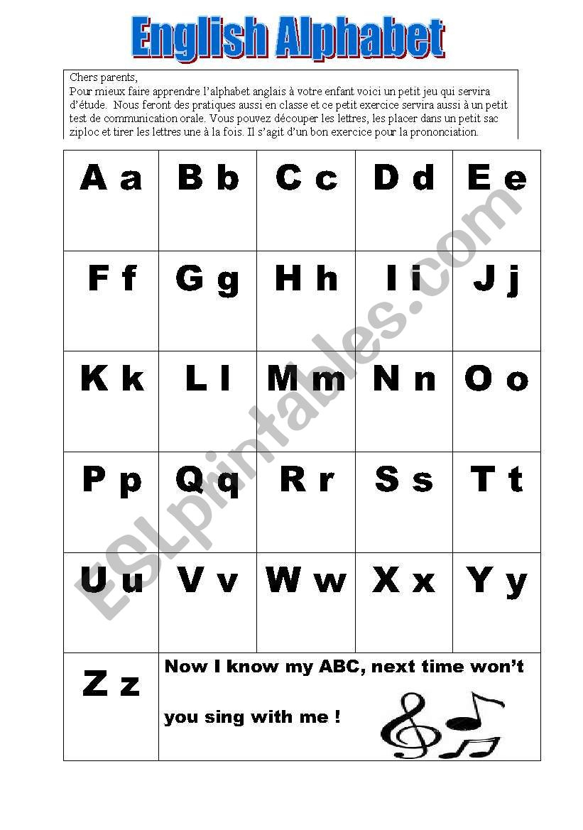 English Worksheets: English Alphabet Pronunciation serapportantà Exercice Sur L Alphabet