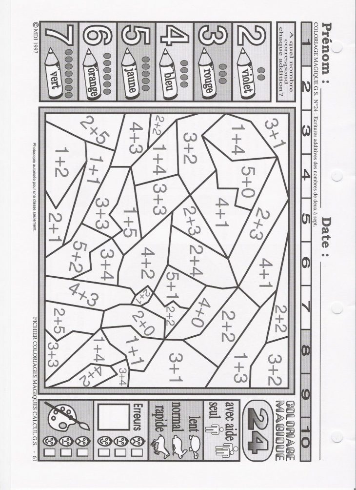 Épinglé Sur تعلم concernant Coloriage Magique Cp Calcul