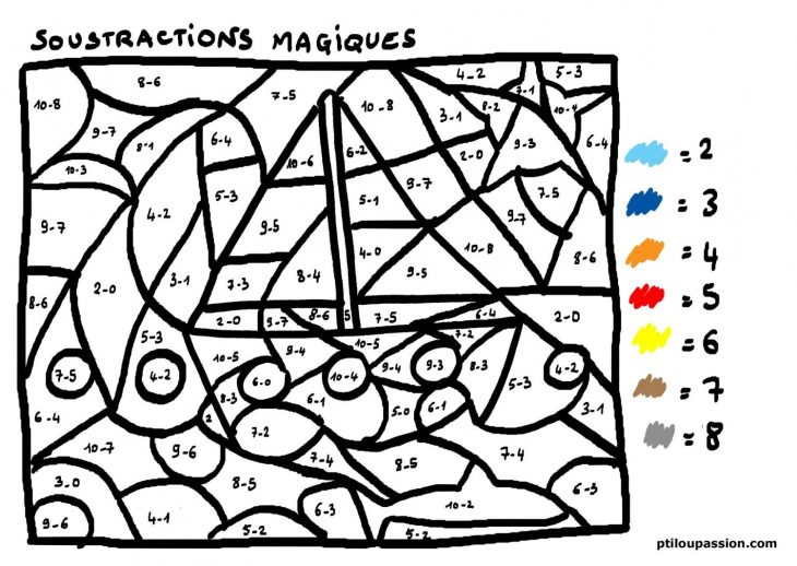 Épinglé Sur Math intérieur Coloriage Magique Cp Calcul