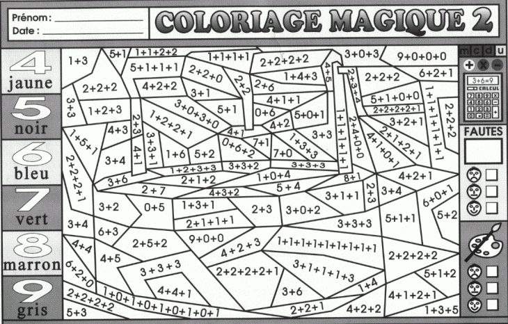 Épinglé Sur Mathématiques destiné Coloriage Magique Gs Cp