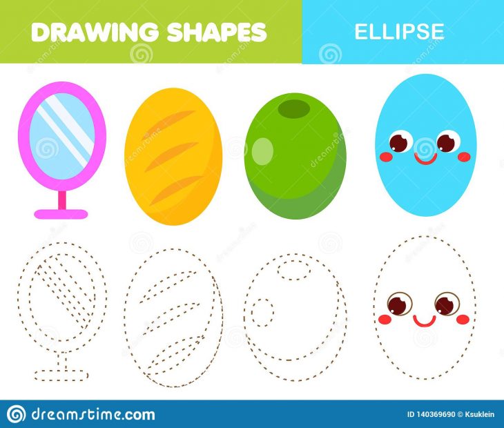 Étude Des Formes Géométriques Pour Des Enfants Ellipse avec Chiffre Pour Enfant