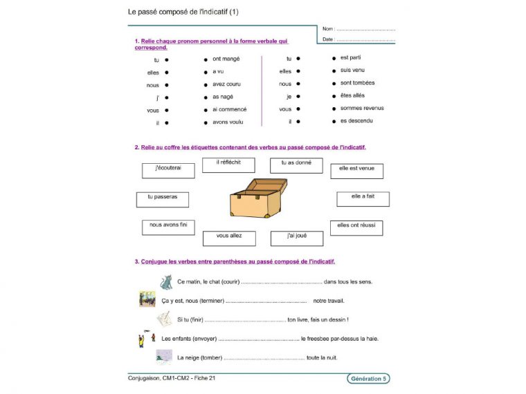 Evolu Fiches – Conjugaison (Cm1-Cm2) intérieur Exercice Cm1 Conjugaison À Imprimer