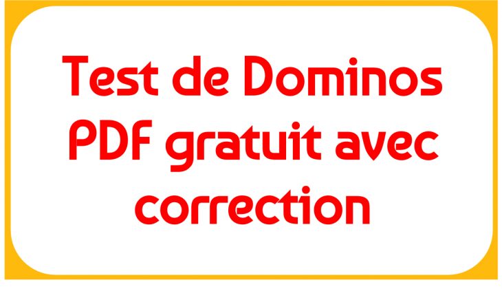 Exemple De Test De Dominos Pdf Gratuit Avec Correction concernant Exercice De Logique Gratuit