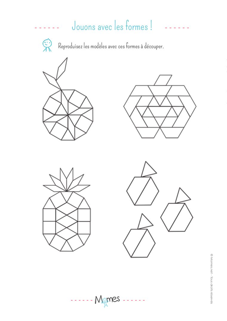 Exercice Avec Des Formes À Découper (1) – Momes destiné Formes À Découper Maternelle
