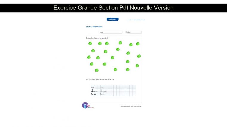 Exercice Grande Section Pdf Nouvelle Version tout Grand Section Exercice