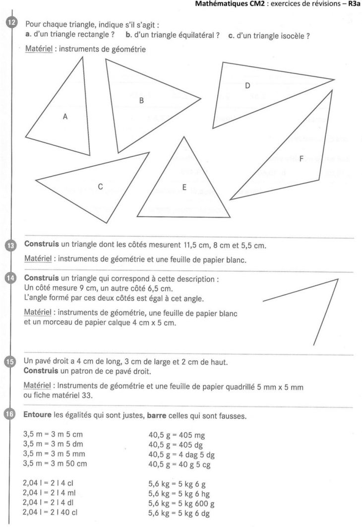 Exercices De Revisions Mathematiques Cm2 – Pdf à Exercice Gratuit Cm2