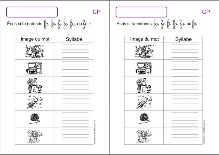 Exercices D'écriture Cp Écrire Les Syllabes – Zaubette à Travaille De Cp A Imprimer