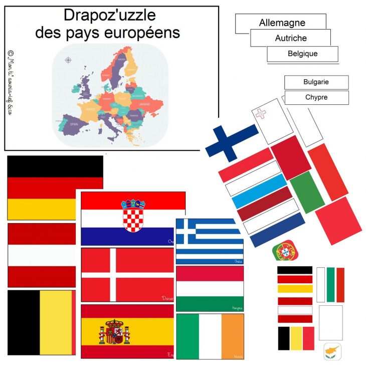 🇪🇺jeu De 28 Drapeaux🇪🇺 + Pièces Nécessaires À La serapportantà Jeux Union Européenne