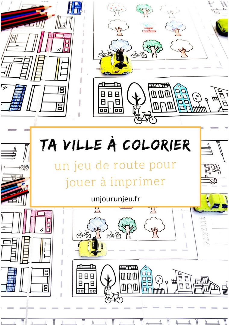 🚗🚕🚙 Ta Ville À Colorier : Un Jeu De Route À Imprimer encequiconcerne Jeux A Faire Dans La Voiture