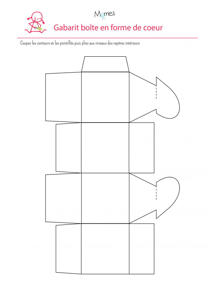 Fabriquer Un Boîte Cadeau En Forme De Coeur – Momes encequiconcerne Gabarit Boite En Papier