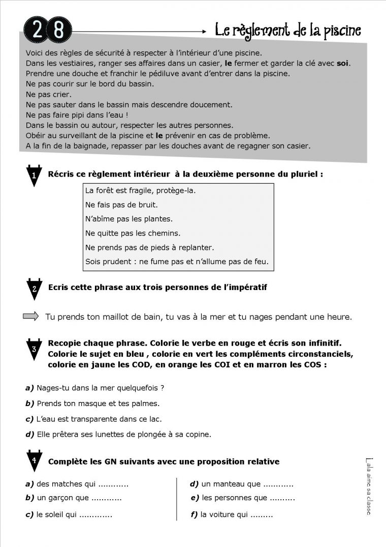 Faire De La Grammaire Au Cm1 – Lala Aime Sa Classe encequiconcerne Exercice Cm1 Conjugaison À Imprimer