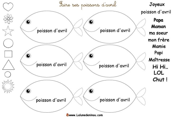 Faire Ses Poissons D'avril À Imprimer. dedans Jeux Du Poisson