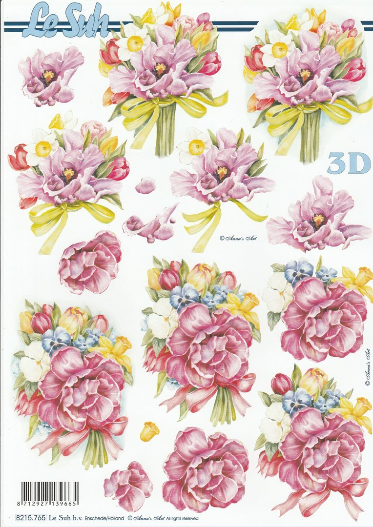 Feuille 3D À Découper A4 - 8215.765 Fleurs Anémones avec Fleurs À Découper 