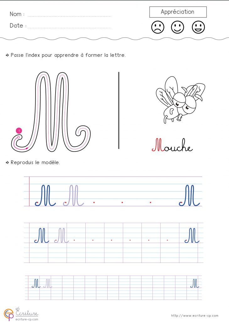 Feuille-D-Ecriture-Cp-Ecrire-La-Lettre-M-Majuscule-87Ty concernant Feuille Écriture Cp À Imprimer