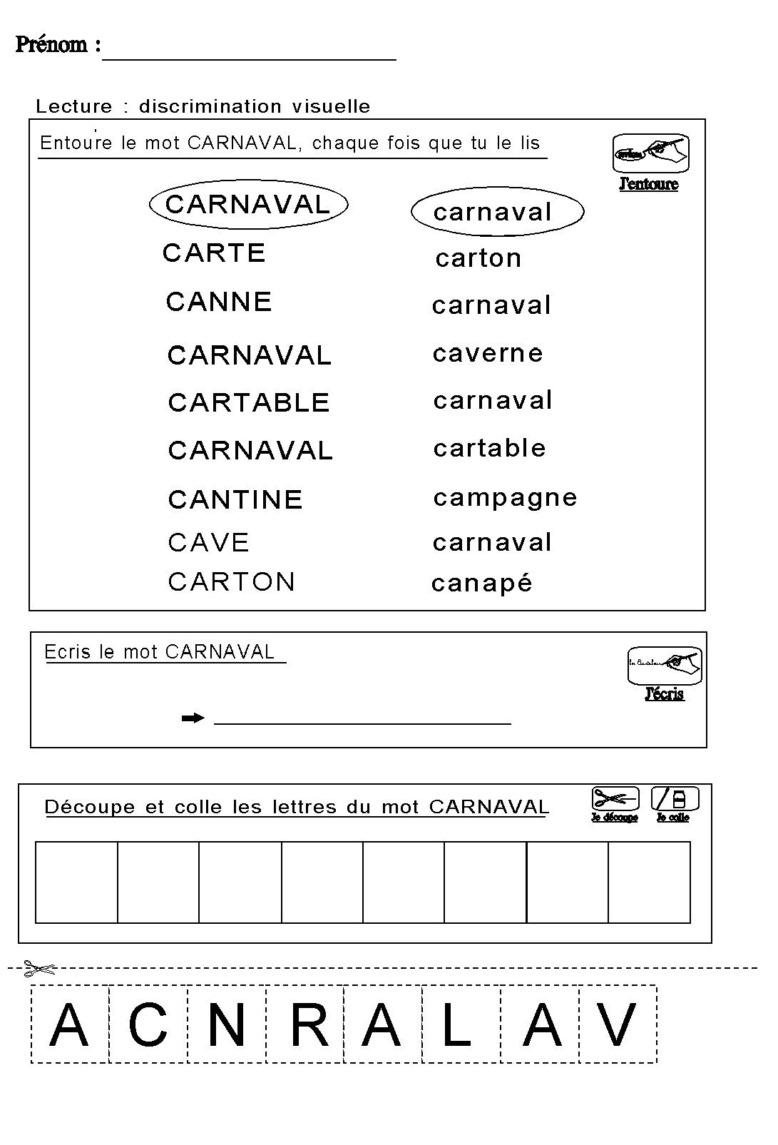 Fiche De Lecture Autour Du Thème De Carnaval En Maternelle Ms Gs dedans Fiche De Travail Gs