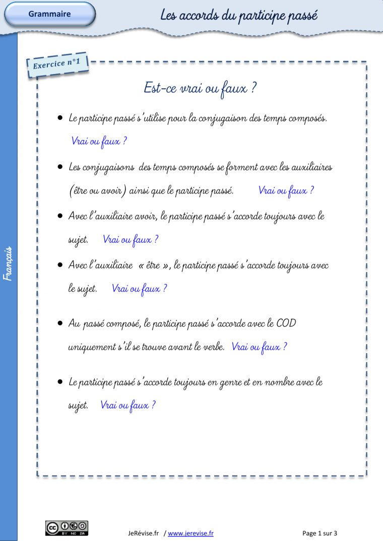 Fiche D`exercices À Imprimer (Format ) intérieur Exercice Cm1 Conjugaison À Imprimer