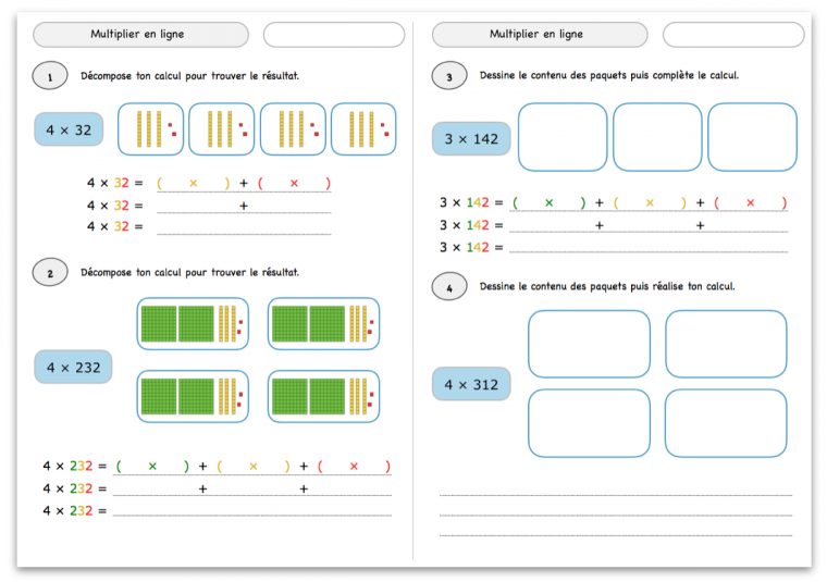 Fiche Exercices – Multiplier En Ligne – Le Blog Du Cancre dedans Exercice De Ce2 En Ligne