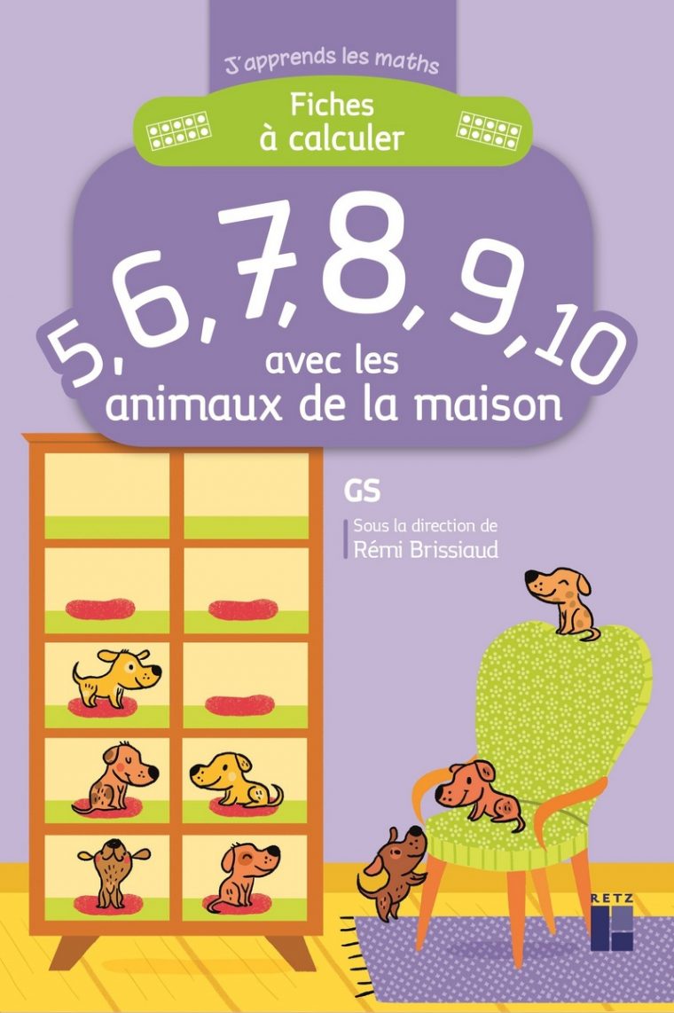 Fiches À Calculer 5,6,7,8,9,10 Avec Les Animaux De La Maison pour Les Maternelles Fiches