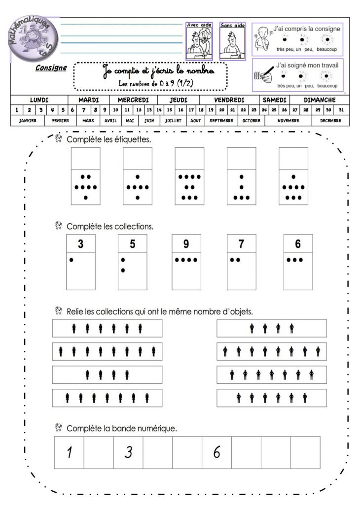 Fiches De Travail Gs Numeration (Période 2) | Mathématiques intérieur Fiche De Travail Gs