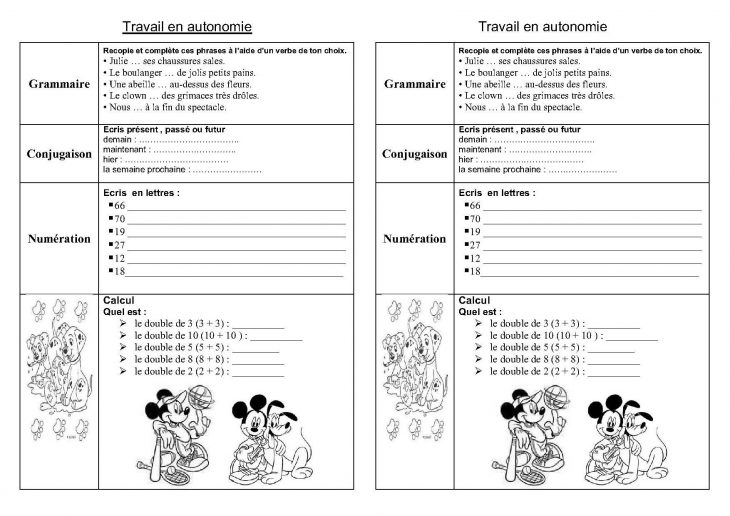 Fiches Et Travail En Autonomie Ce1,ce2 En Français Et Maths avec Fiche De Français Ce2