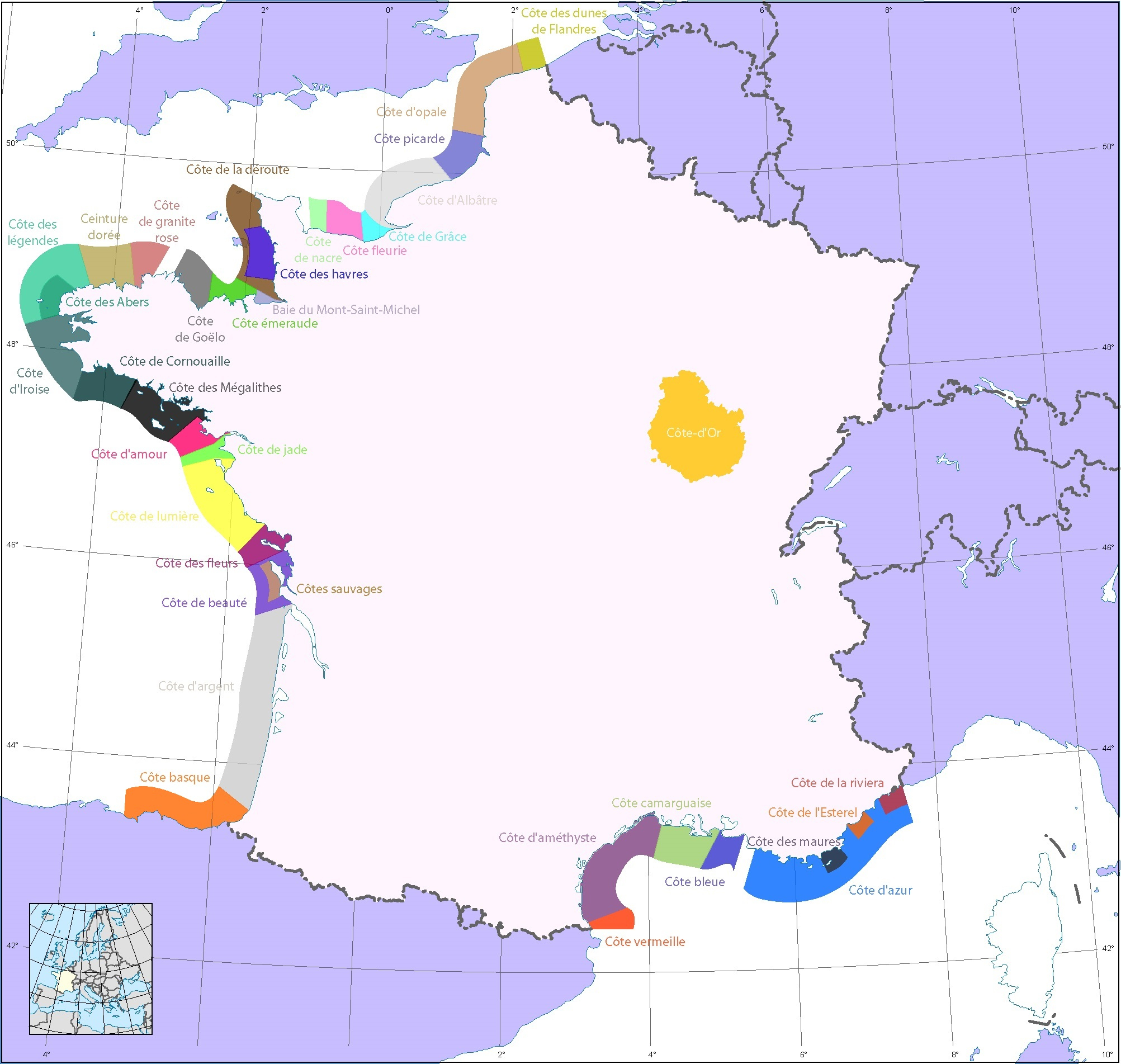 File:côtes De France - Wikimedia Commons à Carte Des Départements D Ile De France