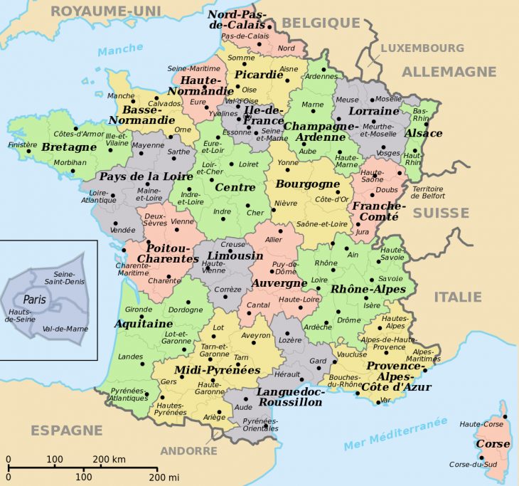 File:départements+Régions (France).svg – Wikimedia Commons concernant La Carte France Departement