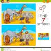 Find Differences Game With Safari Animals Stock Vector pour Jeu Des 7 Differences