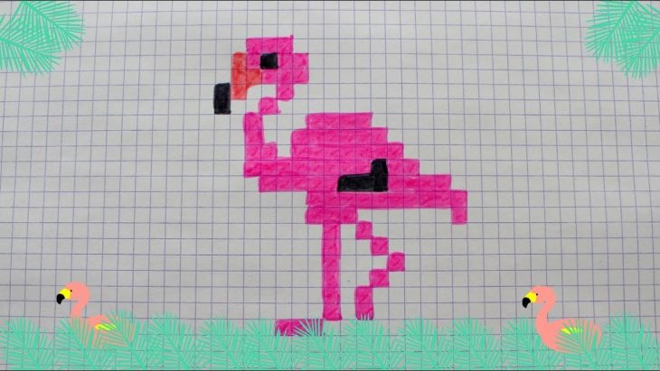 Flamant Rose En Pixel Art encequiconcerne Pixel Art Flamant Rose