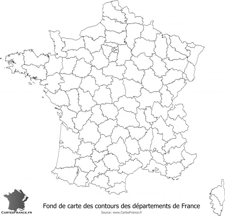 Fond De Carte Des Contours Des Départements De France intérieur Listes Des Départements Français