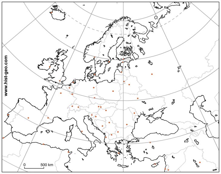 Fond De Carte Du Continent Européen (Pays, Capitales concernant Les Capitales D Europe