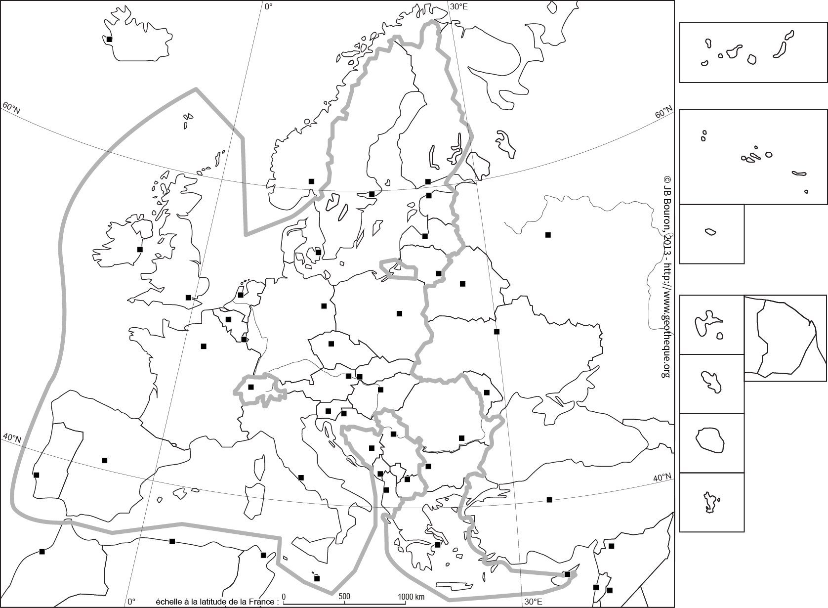 Fond De Carte En Noir Et Blanc De L&amp;#039;ue28. Eu28 Map avec Union Européenne Carte Vierge 