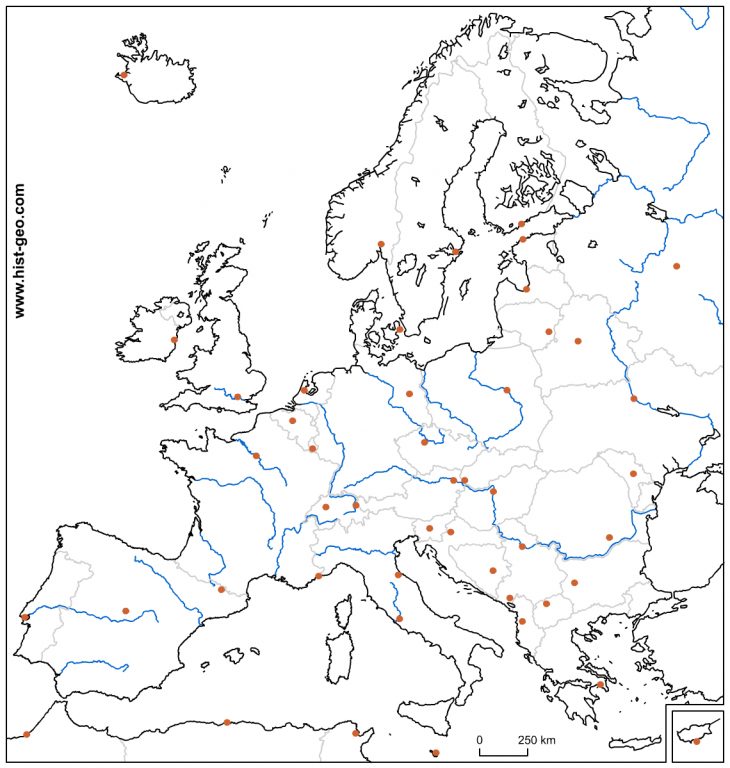 Fond De Carte Vierge Sur Les Pays, Les Capitales Et Les serapportantà Capital De L Union Européenne