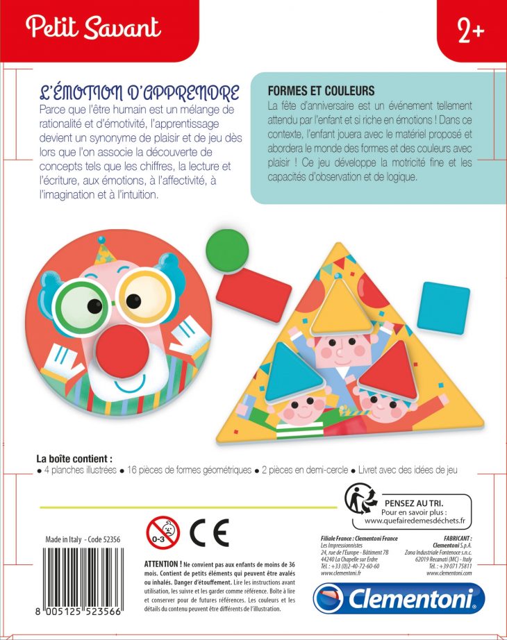 Formes Et Couleurs – Clementoni avec Jeux Forme Et Couleur