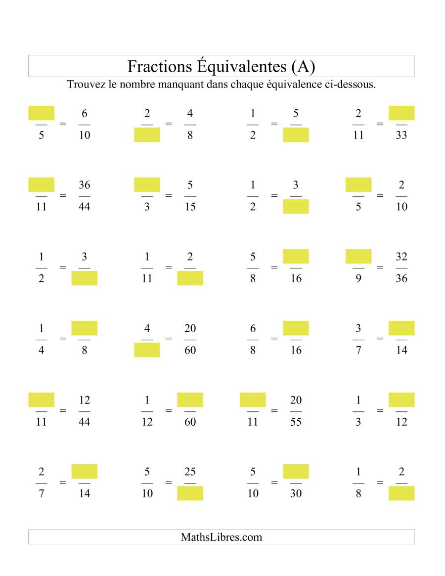 Fractions Équivalentes Nombres Manquants (A) concernant Sudoku Cm2 À Imprimer 