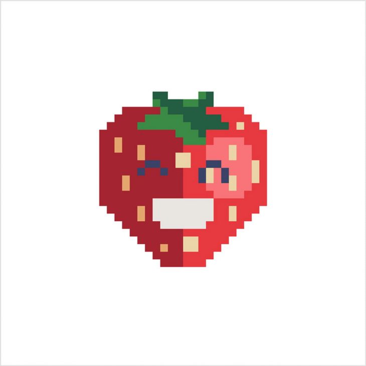 Fraise En Pixel Art pour Pixel Art Fraise