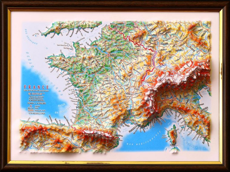 France 3D Gift Map – Unique Gift For Everyone destiné Carte De L Europe En Relief