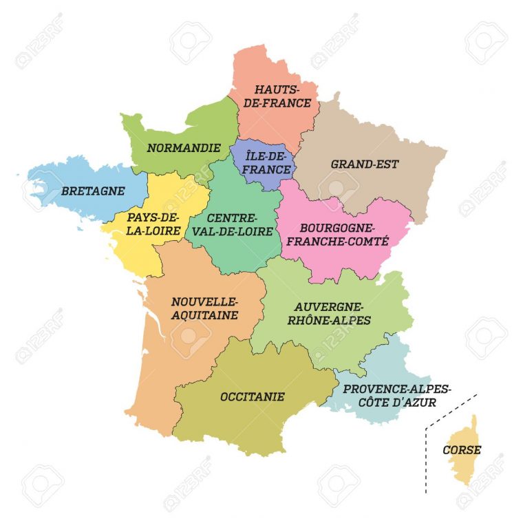 France Metropolitan Map With New Regions dedans Map De France Regions