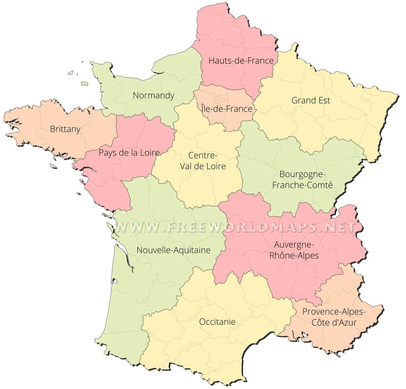 France Political Map tout Map De France Regions