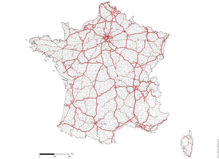 France-Reseaux-Routier-Noms-Lambert93-Echelle – Cap Carto intérieur Carte Routiere France Gratuite