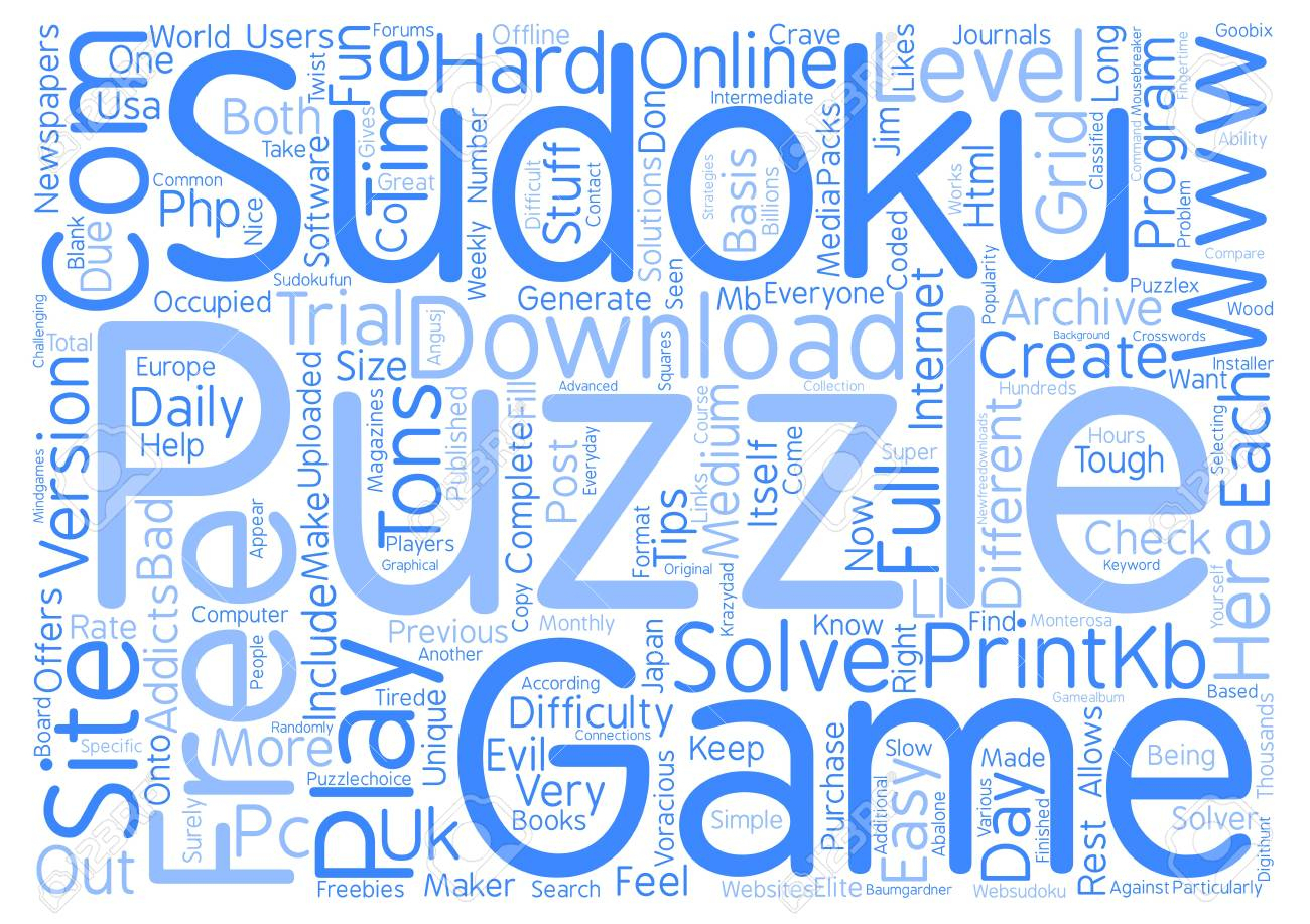 Free Sudoku Puzzle Text Background Wordcloud Concept pour Sudoku Gratuit Francais