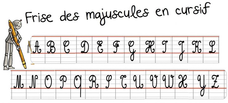 Frise De L'alphabet Des Majuscules En Cursif | Bout De Gomme concernant Majuscule Script