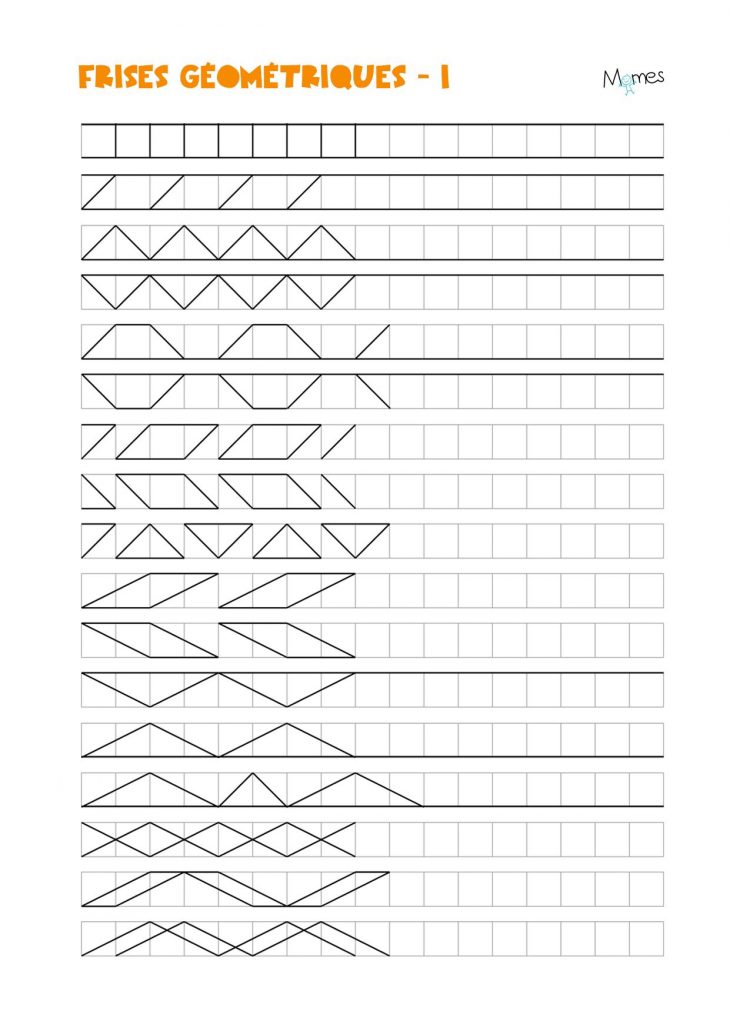 Frises Géométriques | Frise Géométrique, Géométrie Et pour Dessin Géométrique Ce2