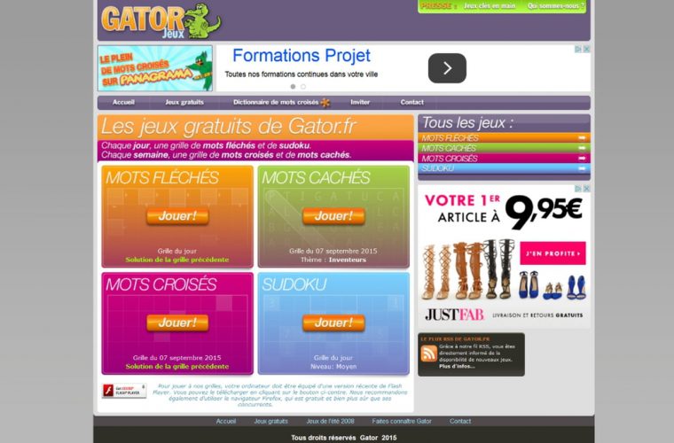 Gator, Pour Jouer En Ligne à Mots Gator