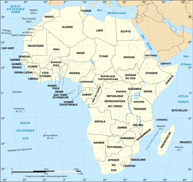 Géographie De L'afrique — Wikipédia tout La Carte De France Et Ses Régions