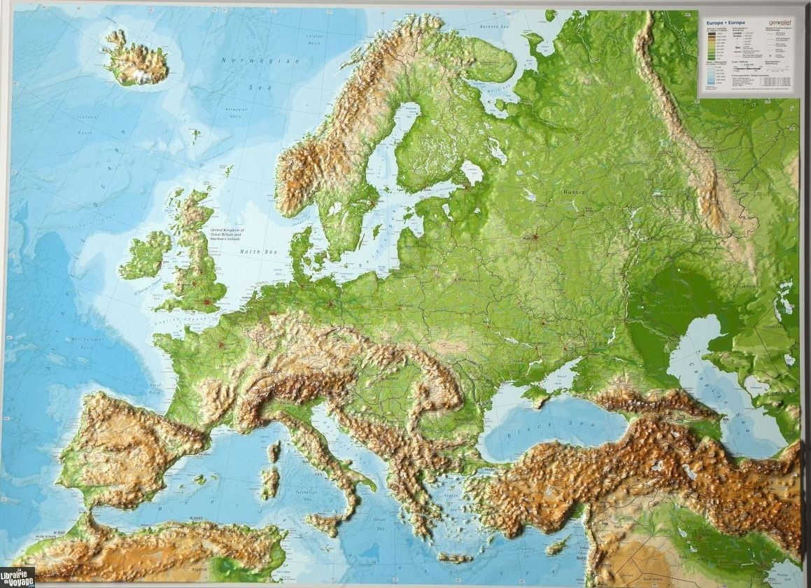 Georelief - Carte D'europe En Relief encequiconcerne Carte De L Europe En Relief