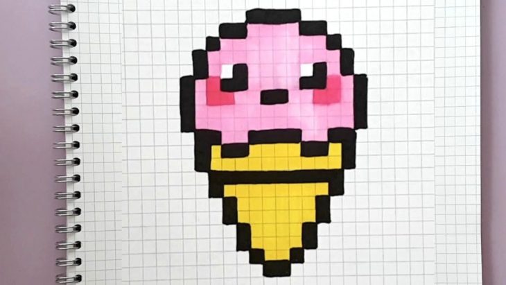 Glace Kawaii En Pixel Art Tuto Facile  Avec avec Pixel Art Facile Fille