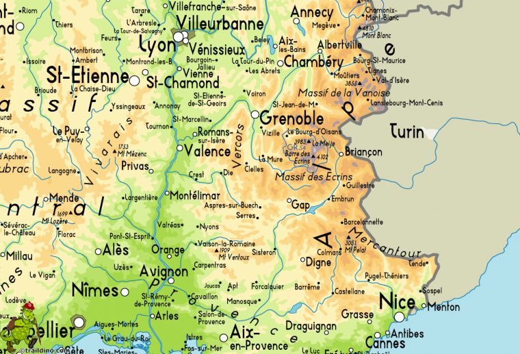 Gr54 – Tour De L'oisans Et Des Écrins à Gap Sur La Carte De France