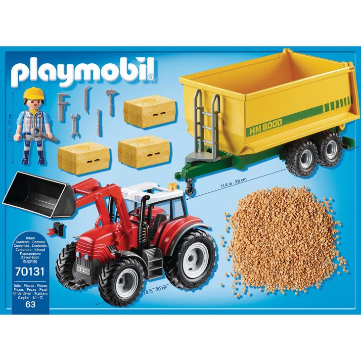 Grand Tracteur Avec Remorque Playmobil Country 70131 dedans Jeux Gratuit Tracteur A La Ferme