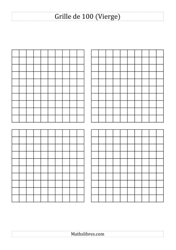 Grille Des Nombres De 1 À 100 (Vierge) concernant Sudoku Vierge